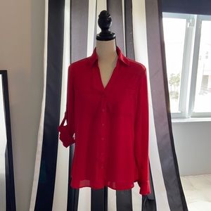 Red Portofino shirt from Express, size Small